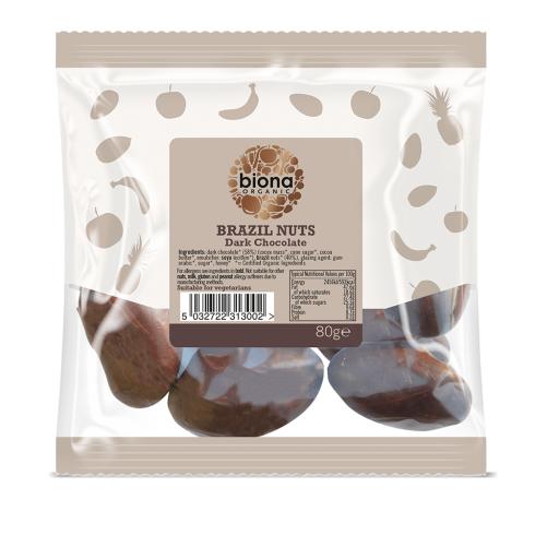 Organic Dark Chocolate Brazil Nuts - 80G